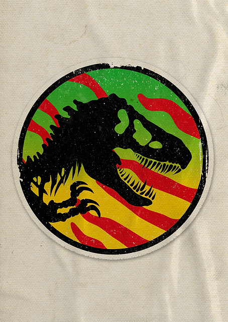 Jurassic Striped Logo / PLATINA