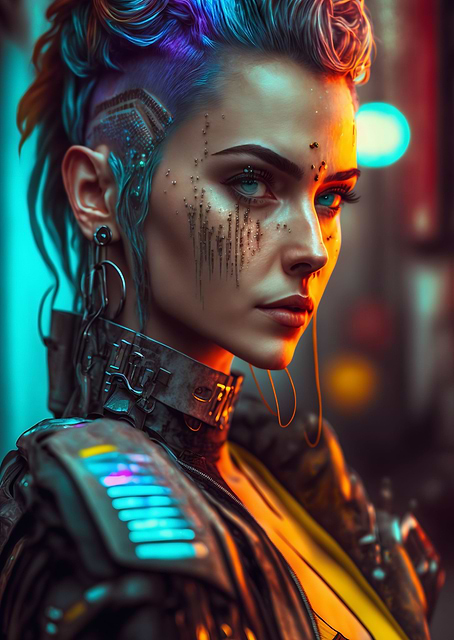2077 Cyberpunk Woman / platina