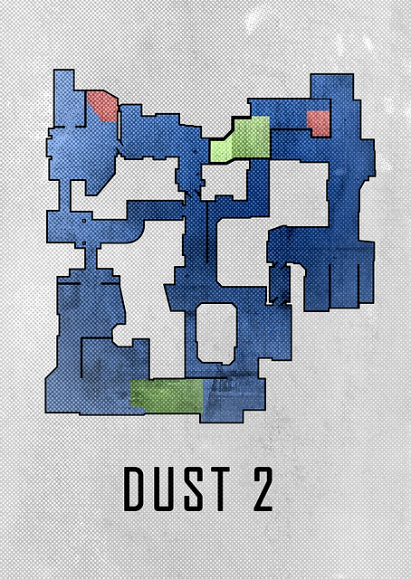 Dust2 Map White And Blue / PLATINA