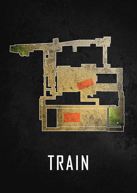 Train Map Black / PLATINA