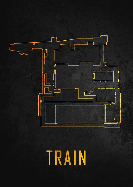 Train Map Black And Gold / PLATINA