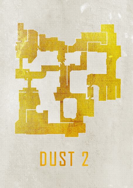 Dust 2 Map White and Gold / PLATINA