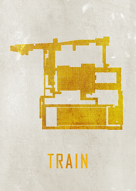 Train Map White And Gold / PLATINA