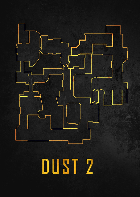 Dust2 Map Black And Gold / PLATINA