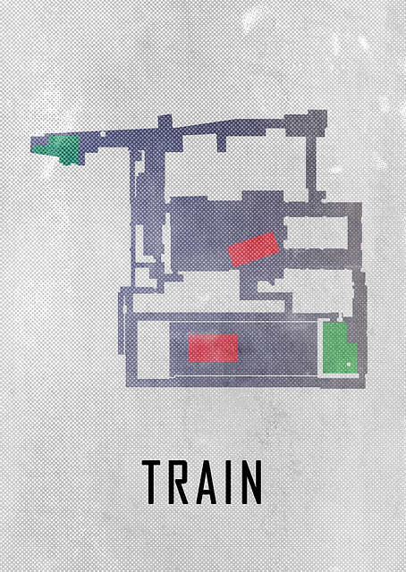 Train Map White / PLATINA