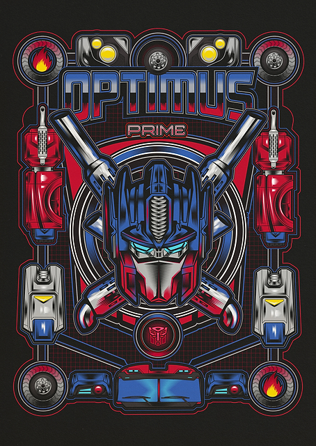 Optimus Prime Iconic Badge / PLATINA