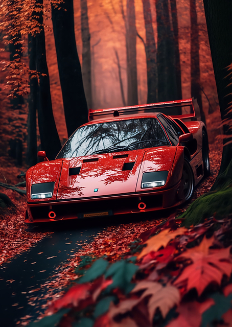 Red Ferrari F40 Super Car / PLATINA