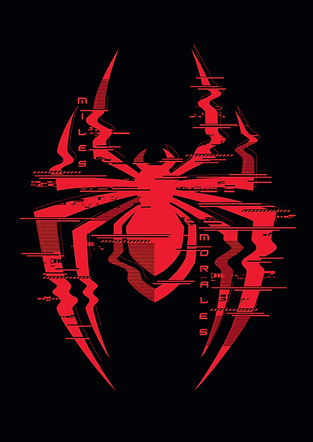Glitched Miles Morales Spider-Symbol / PLATINA