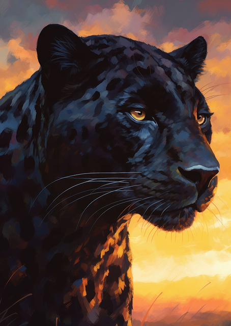 Black Panther Portrait / PLATINA