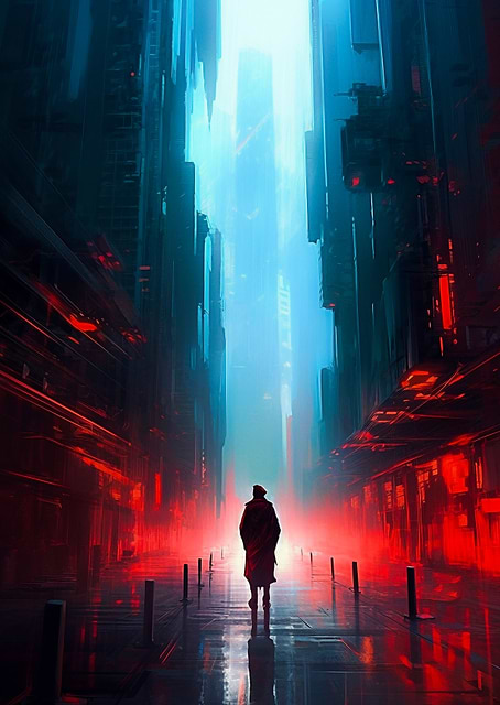 Abstract futuristic City / platina