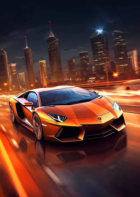 Lamborghini at Night City / PLATINA