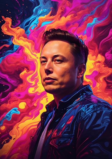 Elon Musk Poster / platina