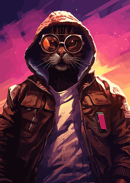 Cool Miami Cat Sunglasses / platina