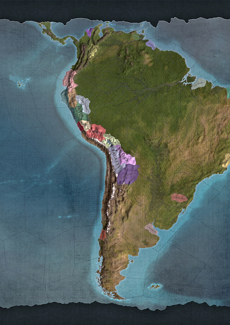 South America Blue Map / PLATINA