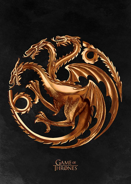 Targaryen Metallic Sigil / platina
