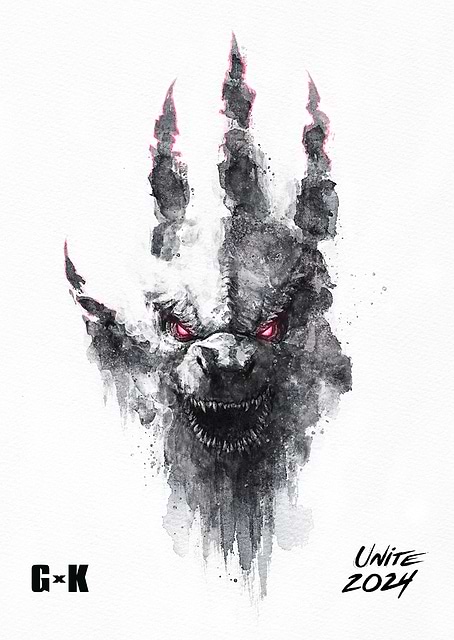 Godzilla Hand print / platina