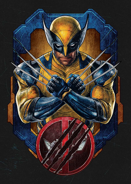 Wolverine Illustrated Logo / platina