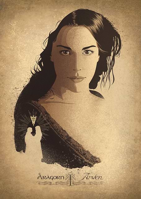 Aragorn & Arwen Graphic / platina