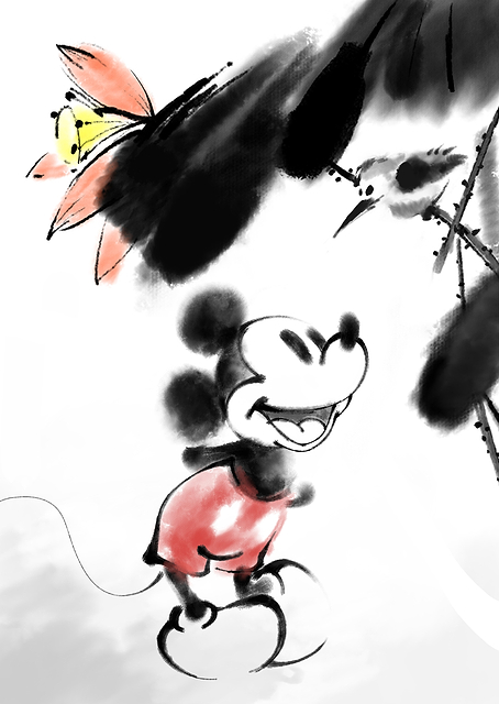 Mickey With Bird / PLATINA