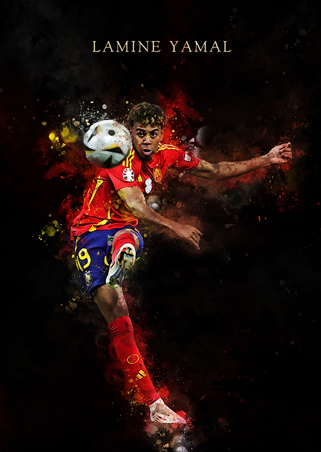 Lamine Yamal kick the ball / PLATINA