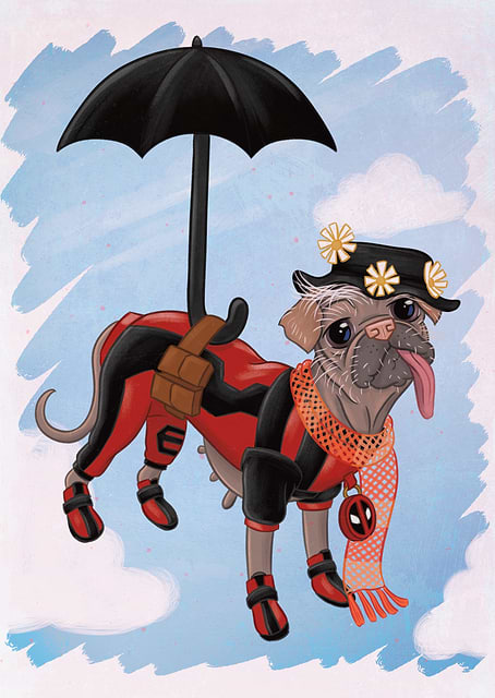 Dogpool Umbrella Puppins / platina