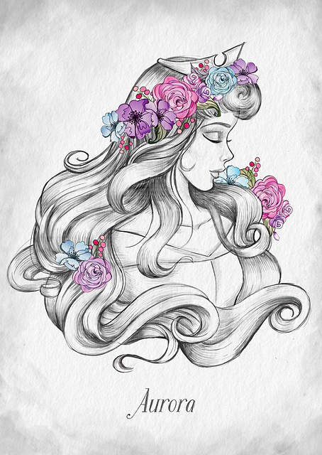 Aurora Pencil Floral / PLATINA