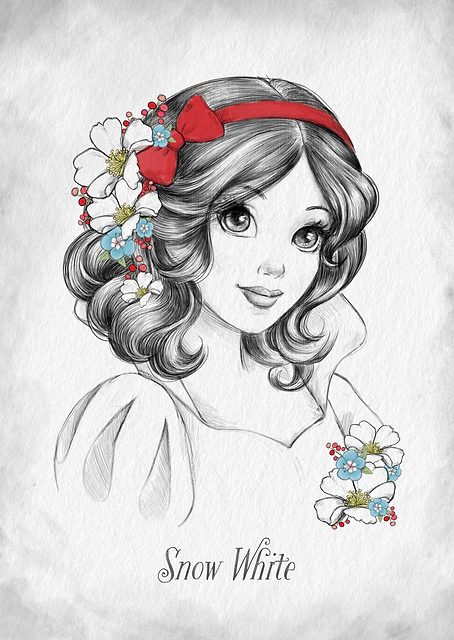 Snow White Pencil Floral / PLATINA