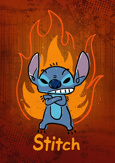 Stitch Angry Flames / PLATINA