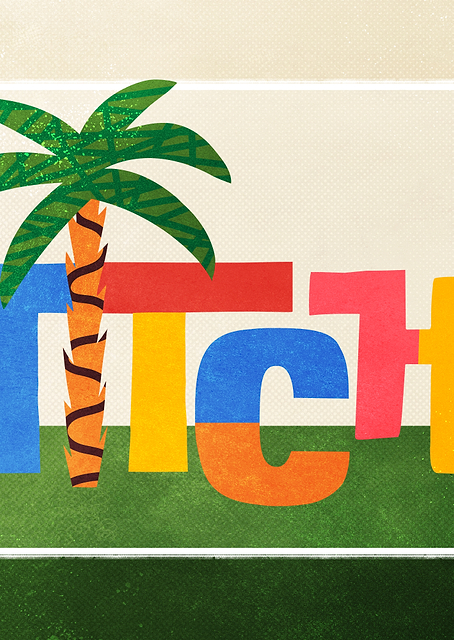 Stitch Palm Landscape / PLATINA