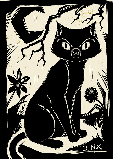 Bink Woodcut Moon / PLATINA