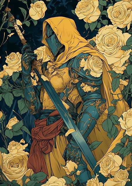 Knight in a Rose Garden / platina