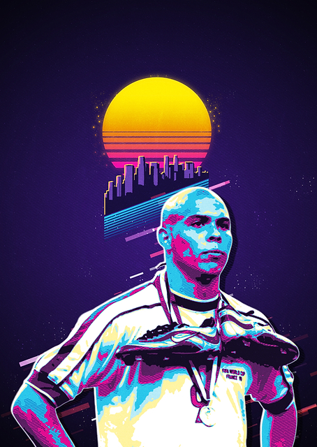 Ronaldo Nazario Retro Art / PLATINA