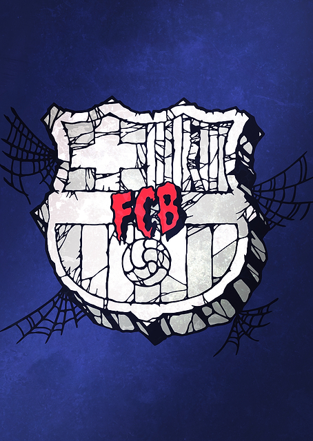 Spooky white Barca crest / PLATINA