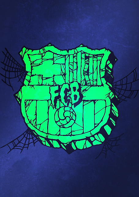 Spooky green Barca crest / PLATINA