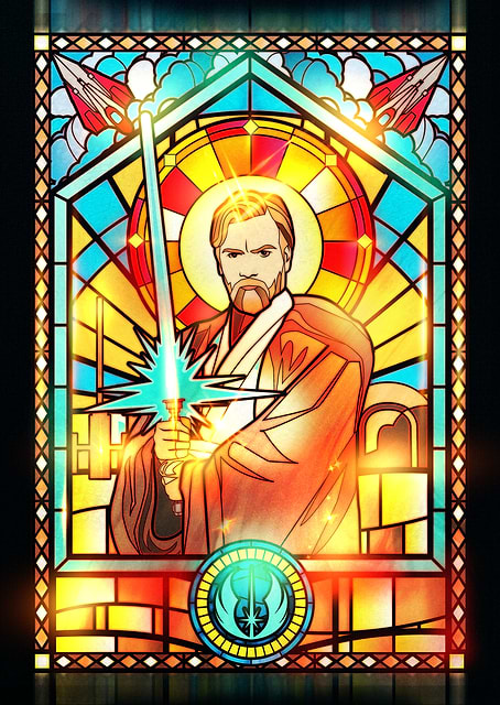 Obi-Wan Stained Glass / platina