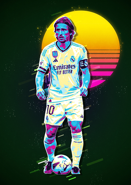Luka Modric Retro Art / PLATINA
