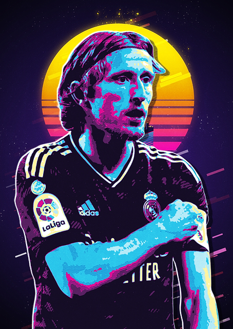Luka Modric Retro Art / PLATINA