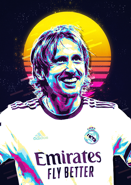 Luka Modric Retro Art / PLATINA