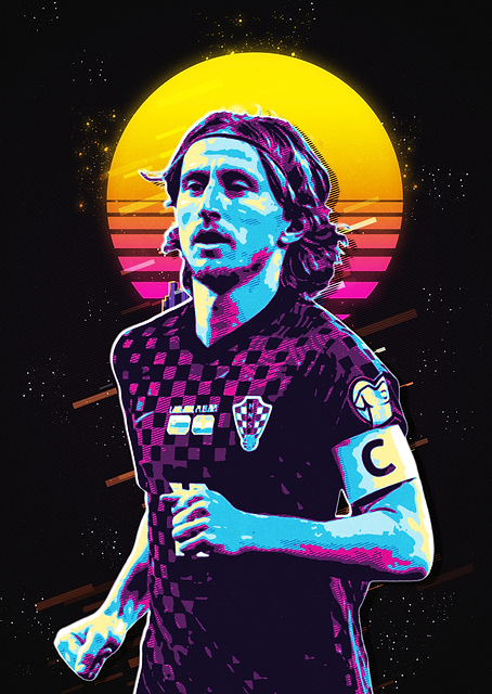 Luka Modric Retro Art / PLATINA