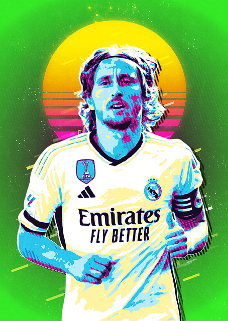 Luka Modric Retro Art / PLATINA