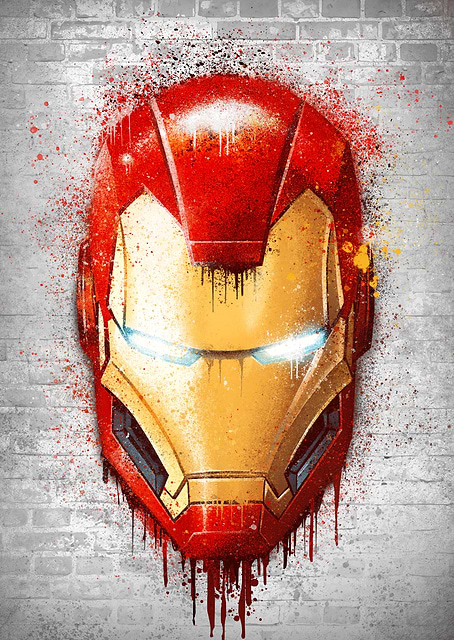 Iron Man Graffiti Helmet / platina