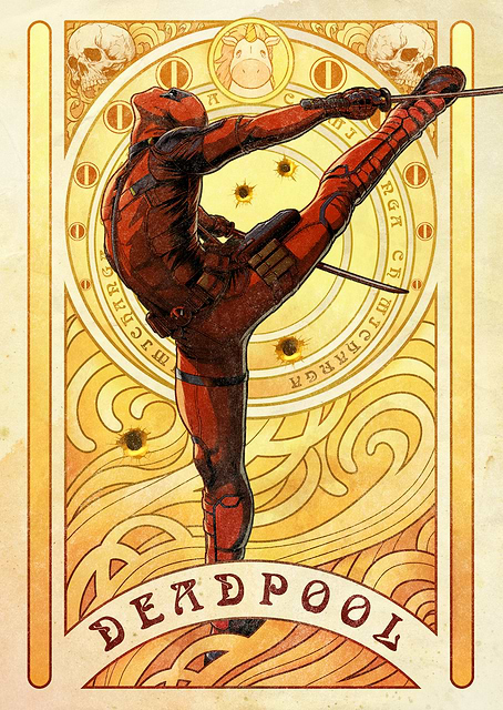 Deadpool Art Nouveau / platina