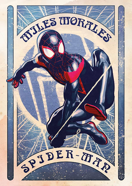 Miles Morales Art Nouveau / platina