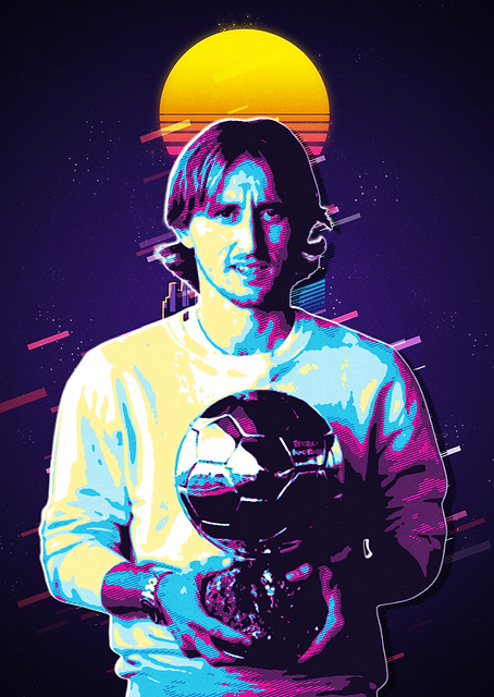 Luka Modric Retro Art / PLATINA