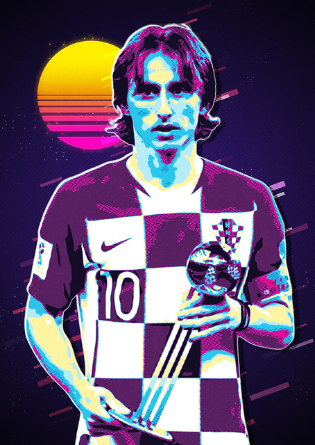 Luka Modric Retro Art / PLATINA