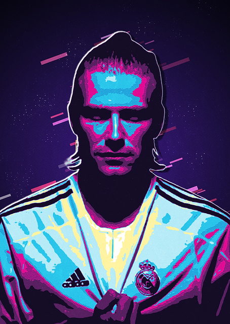 David Beckham Retro Art / PLATINA
