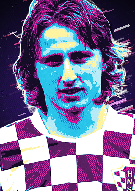 Luka Modric Retro Art / PLATINA