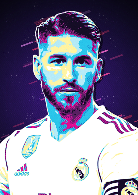 Sergio Ramos Retro Art / PLATINA