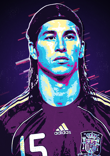 Sergio Ramos Retro Art / PLATINA