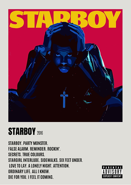 The Weeknd Starboy Album Cover / platina